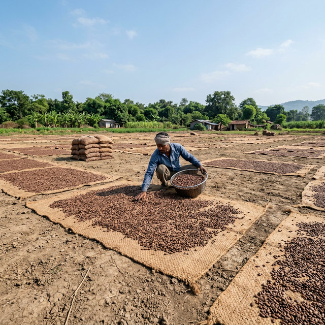 Séchage du café au soleil