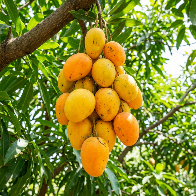 Manguiers et mangues fraîches